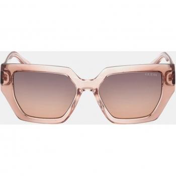 Guess - Gafas de sol geométricas para mujer en marrón claro, modelo GU 7896 47F