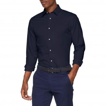 JACK & JONES Jjepoplin Shirt L/s, Camisa para Hombre, Azul
