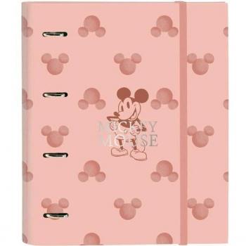 Safta Mickey Mouse 'Cotton' Carpeta de 4 Anillas de 35mm con Recambio, Tapas Duras Forradas, 100 Hojas A4 Cuadrícula 5x5 mm, Gramaje