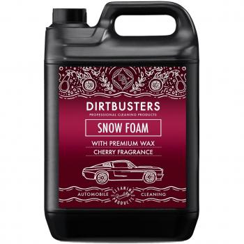 Dirtbusters Jabón Líquido Espumoso de Prelavado Snow Foam para Coches. Producto Altamente Espumante. Seguro, No Tóxico con Tratamiento de Polímeros. Acabado Profesional. Aroma a Cereza. 5 Litros