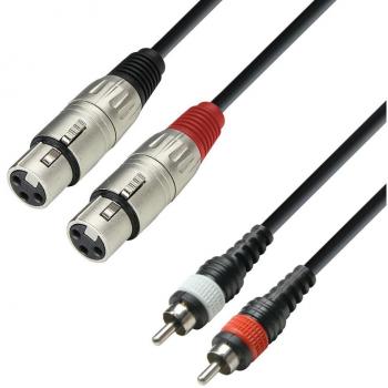 Adam Hall K3 TFC 0100 - 1m Stereo Audio Cable 2x RCA Male to 2x XLR Female