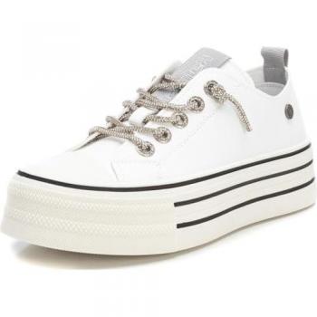 Zapatillas de Lona para Mujer Refresh 172197 Blancas con Puntera de Goma y Doble Suela, Talla 37