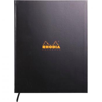 Cuaderno acolchado semirrígido A4+ - Rhodia 190401C - Cuadrado (5x5mm) con margen y marco en la parte superior - Negro