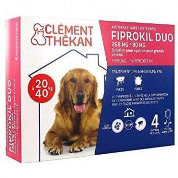 Clément Thékan Fiprokil Duo Chien 20 à 40kg 4x2,68ml