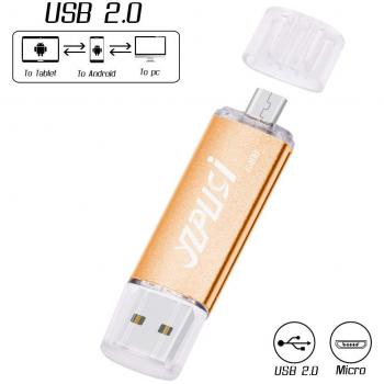 YZPUSI 64gb Memoria USB, 2 en 1 USB 2.0 Doble Transforma Pendrive para PC y Android con OTG Micro USB, Memoria USB Compatible con Smartphones y Tableta Memory Externa