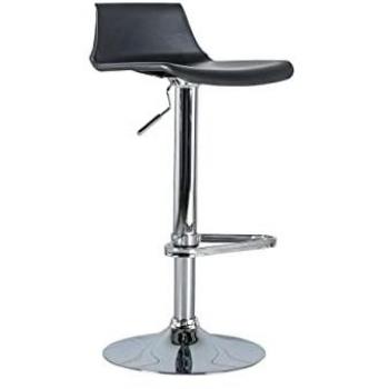 Taburete de polipropileno Fred, color negro, juego de 2 piezas, dimensiones 39cm x 41cm x altura ajustable 72/94cm
