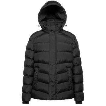 Geox Leitan Black Hooded Puffer Jacket for Men, Regular Fit 48