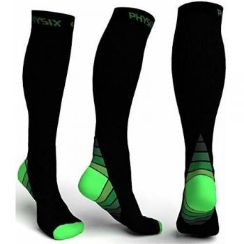 Physix Gear Sport Calcetines de La Compresión para Hombres y Mujeres, El Mejor Ajuste Atlético Graduado. Impulso, Resistencia, Circulación y Recuperación - ¡Incluye Ebook Gratis!
