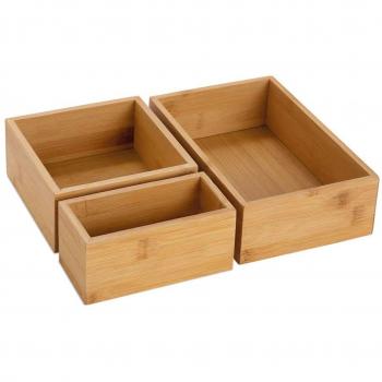 Set 3 cajas almacenaje 30 x 23 x 7cm Andrea House AX73022