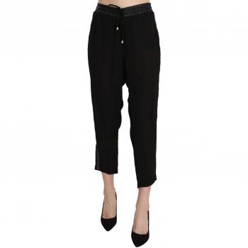 Guess High Waist Cropped Pants - IT44|L, Black, Size: 2XL, Female, with Logo