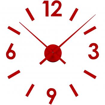 Versa 16660122 Reloj de pared adhesivo Rojo Pegatina, Dimensiones regulables