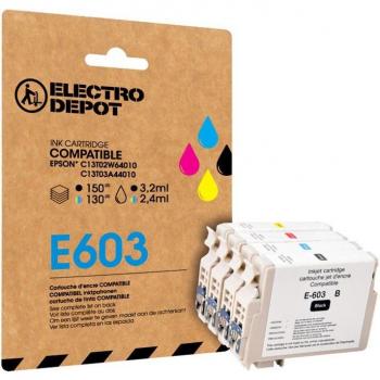 Cartucho de tinta compatible EPSON E603 pack negro y colores Electro Depot