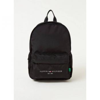 Eco-Conscious Chic Black Backpack - Tommy Hilfiger, Backpacks, male, Black, Size: ONE SIZE, Black Polyester Backpack