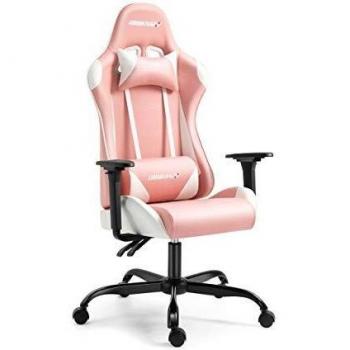 AMINITURE Silla para Juegos, Silla para Juegos de computadora Estilo Carrera, Silla reclinable giratoria Ajustable con reposacabezas y Soporte Lumbar