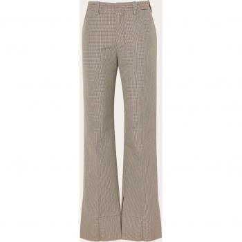 Marni Women's Houndstooth Pattern Wool Blend Flare Pants - Size 40