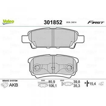 Valeo 301852 Pastillas de Freno