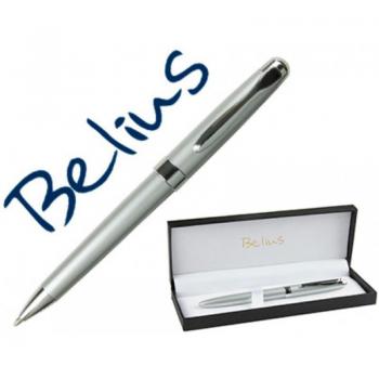 Bolígrafo Belius Hossa Plata Cromado con Capuchón en Estuche 6182-BB191