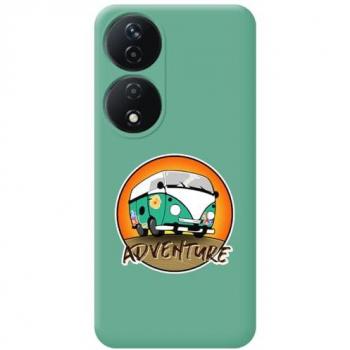 Funda Silicona Líquida Verde Dibujos Adventure para Huawei Honor X7b
