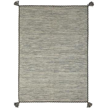 Alfombra SAHARA 100% algodón tejida y trenzada 160 x 230 cm blanca