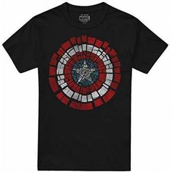 Marvel Capatain America Shield Shattered Camiseta, Negro