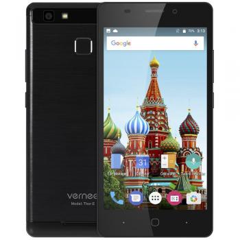 Vernee Thor E 4G Smartphone 5.0 pulgadas Android 7.0 MTK6753 Octa Core 1.3GHz 3GB RAM 16GB ROM Touch Sensor 5020mAh Batería Full Metal Cuerpo Negro