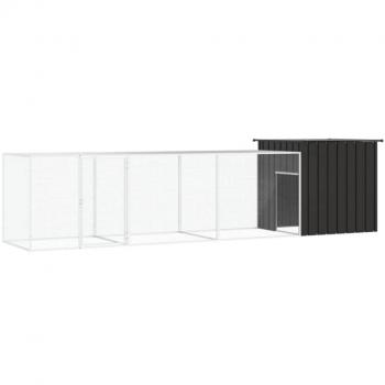 Jaula de gallinas antracita 400x91x100 cm acero galvanizado