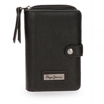 Pepe Jeans Croc Monedero, 14 cm, 0.36 Litros, Negro