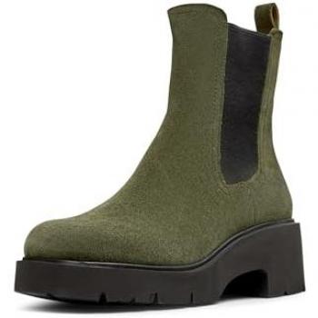 Camper Milah Women's Suede Ankle Boots - Green, Size 40