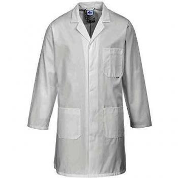 Bata de Laboratorio Estándar Blanca Grande con Dos Bolsillos
