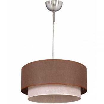 Lámpara Colgante Doble Cilíndrica Regulable Marrón/Beige 1 Luz