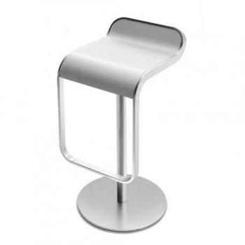 Lem 66-79 - Taburete de bar armazón de cromo mate aluminio/laminado acanalado/armazón de cromo mate/altura regulable de 66 a 79 cm