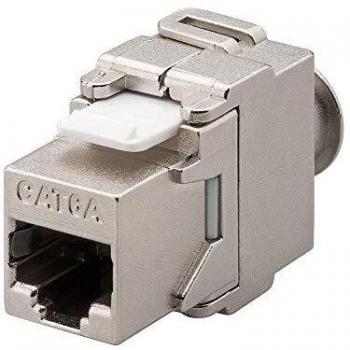 Keystone RJ45 Connector CAT 6A STP 500MHz Toolless Silver