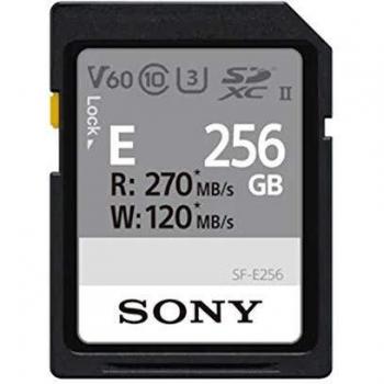 Sony 256GB SF-E Series UHS-II U3 V60 SDXC Digital Memory Card - Read 270MB/S Write 120MB/S SFE256