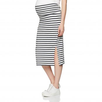 MAMALICIOUS MLLEA ORGANIC Y/D TUBE MIDI SKIRT, falda premamá Mujer, Blanco