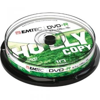 Emtec ECOVR471016CB - Pack de 10 DVD-R 16x, 4.7 GB
