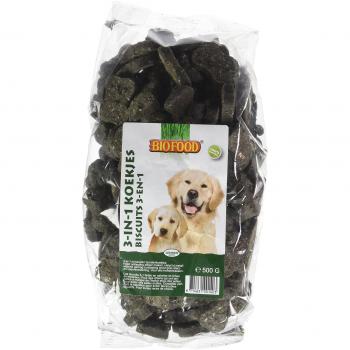 Biofood 3-in-1 Seaweed Dog Biscuits - Natural Herbal Flavor, 500g