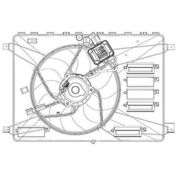 Ventilador de Radiador NRF 47627 12 Volts OE LR002660, LR011905
