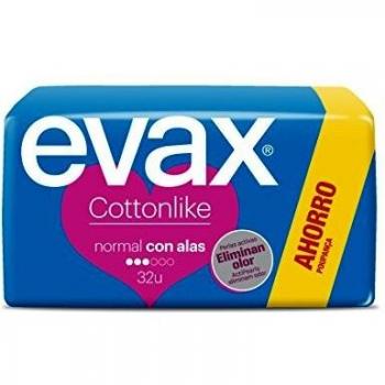 EVAX Cottonlike compresa normal con alas bolsa 32 uds