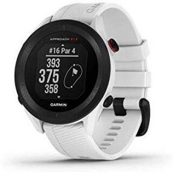 Garmin Approach S12, Reloj para Golf, campos mundiales preinstalados, Bluetooth y resistente al agua, Blanco