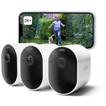 Kit de 3 cámaras de seguridad Arlo Pro 5 2K+ con foco, resolución 2560 x 1440 píxeles, para exteriores