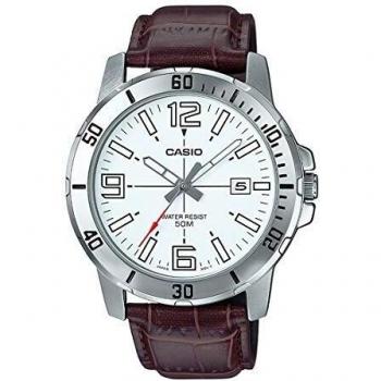 Casio Men's MTPVD01L-7BV Silver Leather Japanese Quartz Fashion Watch