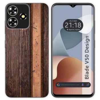 Funda de Silicona para Zte Blade V50 Design 4G con Diseño de Madera 05 y Dibujos