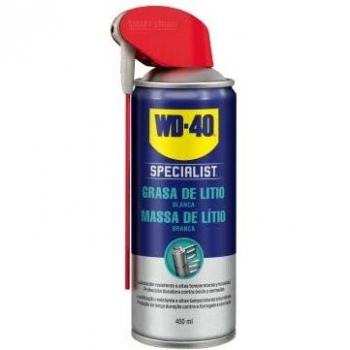 Grasa blanca de litio de WD-40 Specialist -Esta grasa proporciona gran lubricación, pretección y mantenimiento de bisagras y pestillos- Pulverizador Doble Acción, Amplio, Preciso y Spray 360º - 400 ml