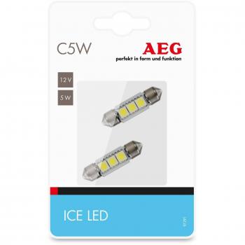 AEG Automotive 97291 LED de alto rendimiento blanco hielo C5W, 12 V, set de 2 piezas
