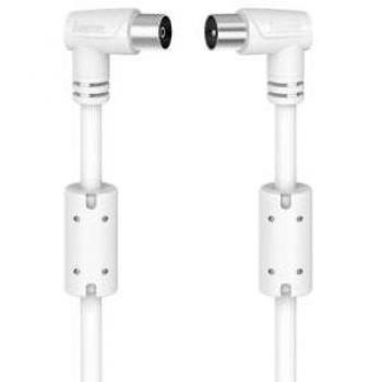 Hama Cable Coaxial de Antena Acodado 90º Macho/Hembra 1.5m Blanco 00205056