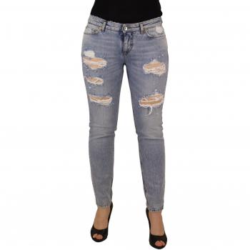 Dolce & Gabbana Blue Cotton Stretch Skinny Low Waist Denim Jeans - IT42|M, Size: S