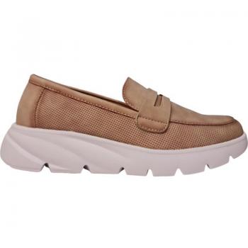 Mocasín slip-on de mujer Ramblas Mofen con ajuste elástico y suela acolchada en color taupe