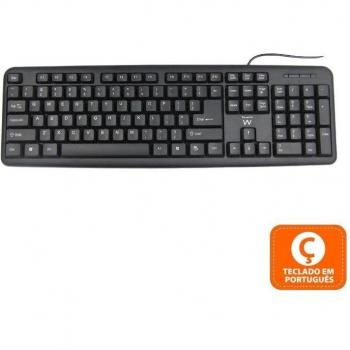 Teclado USB Ewent EW3112 QWERTY Portugués Negro