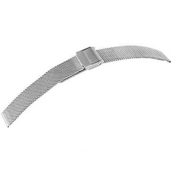 Bracelete de Reloj de Acero Inoxidable Plateado con Cierre de Gancho – 12 mm