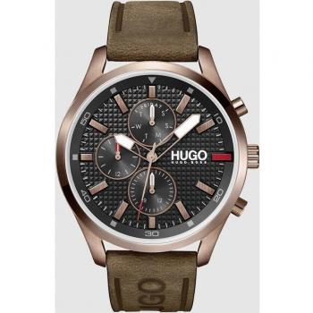 HUGO - Reloj de hombre Chase 1530162 multifunción de cuero negro
